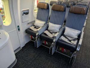 Exit row seats on American Airlines new Boeing 787-9P aircraft