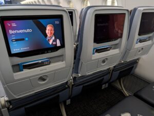 American Airlines 787-9P Main Cabin inflight entertainment screen privacy