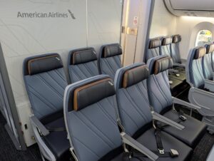 American Airlines 787-9P Main Cabin row 21-22