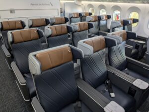 American Airlines Boeing 787-9P premium economy cabin