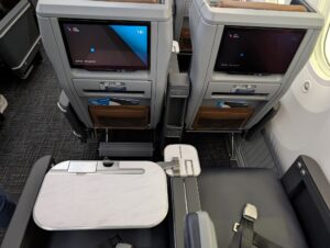 American Airlines Boeing 787-9P premium economy tray table