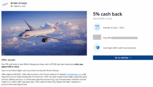 British Airways Chase Offers details