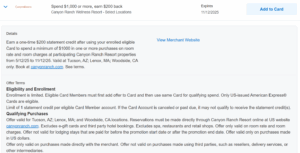 Canyon Ranch Wellness Resort Amex Offer