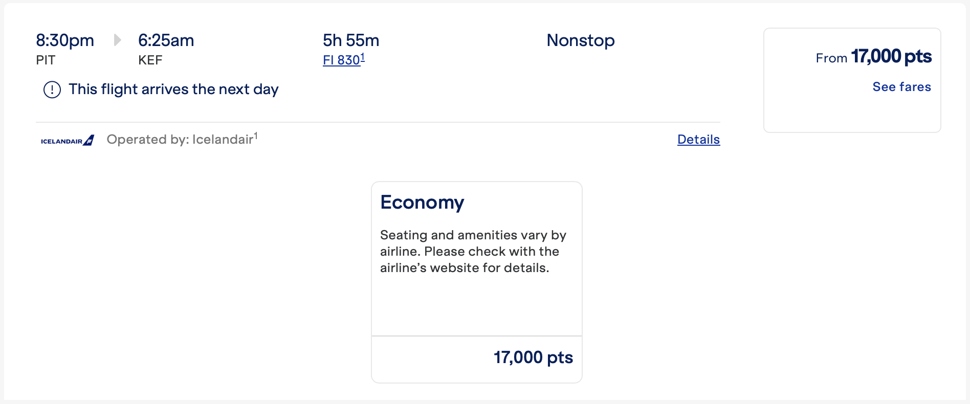 JetBlue redemption on Icelandair