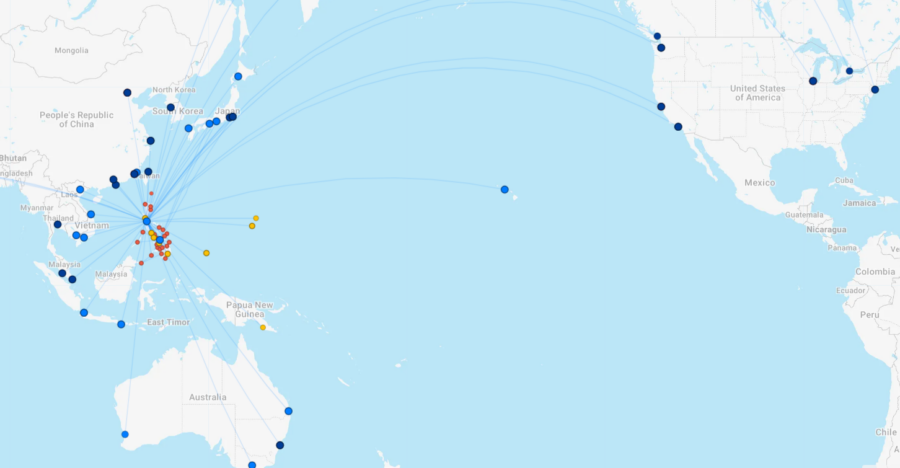 Philippine Airlines route map
