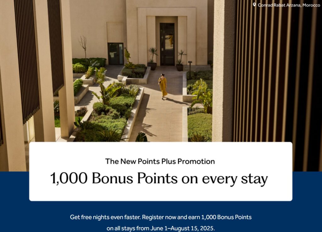 Hilton 1,000 Bonus Points 2025 Global Promotion