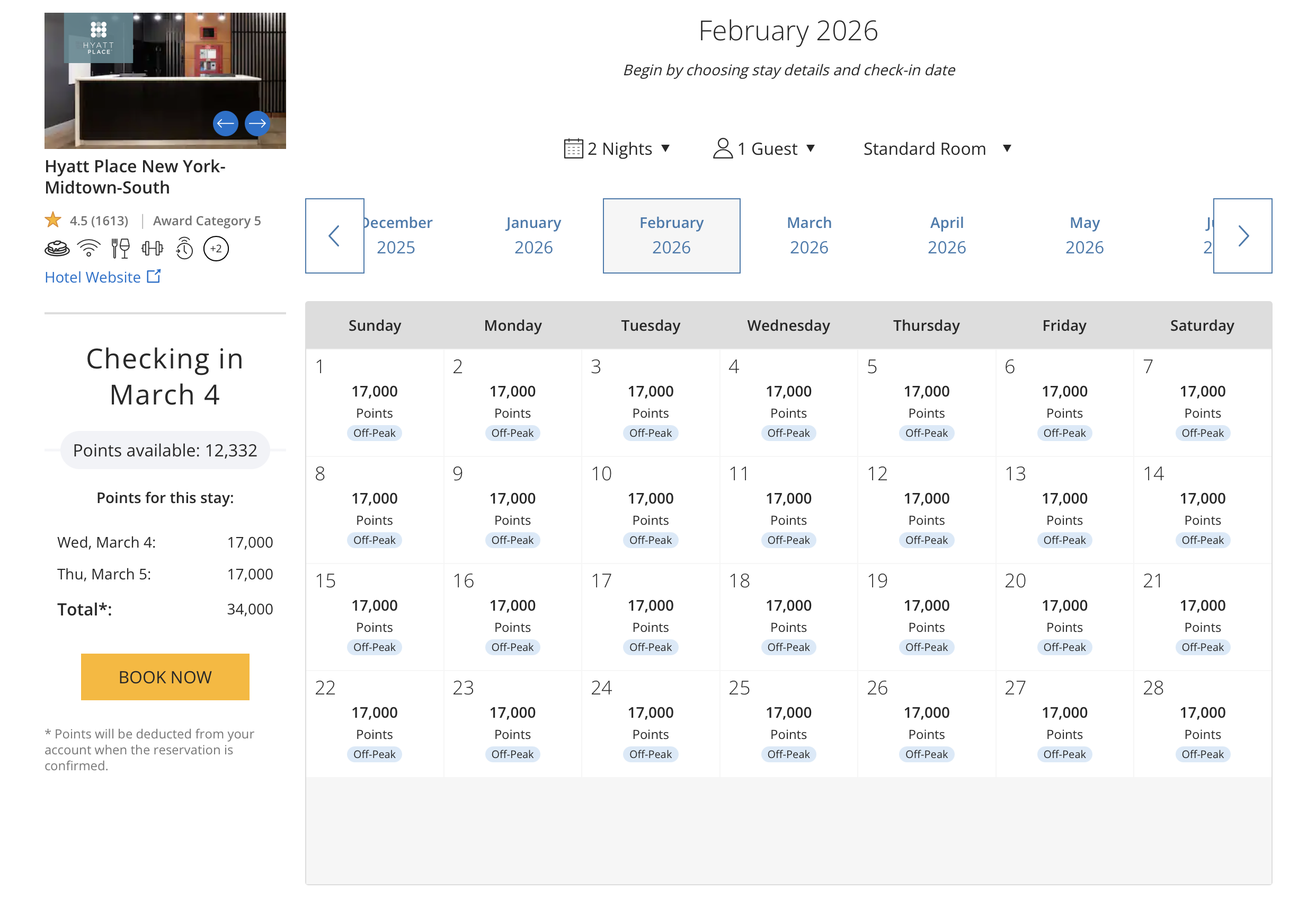 Hyatt Place New York/Midtown-South award calendar.