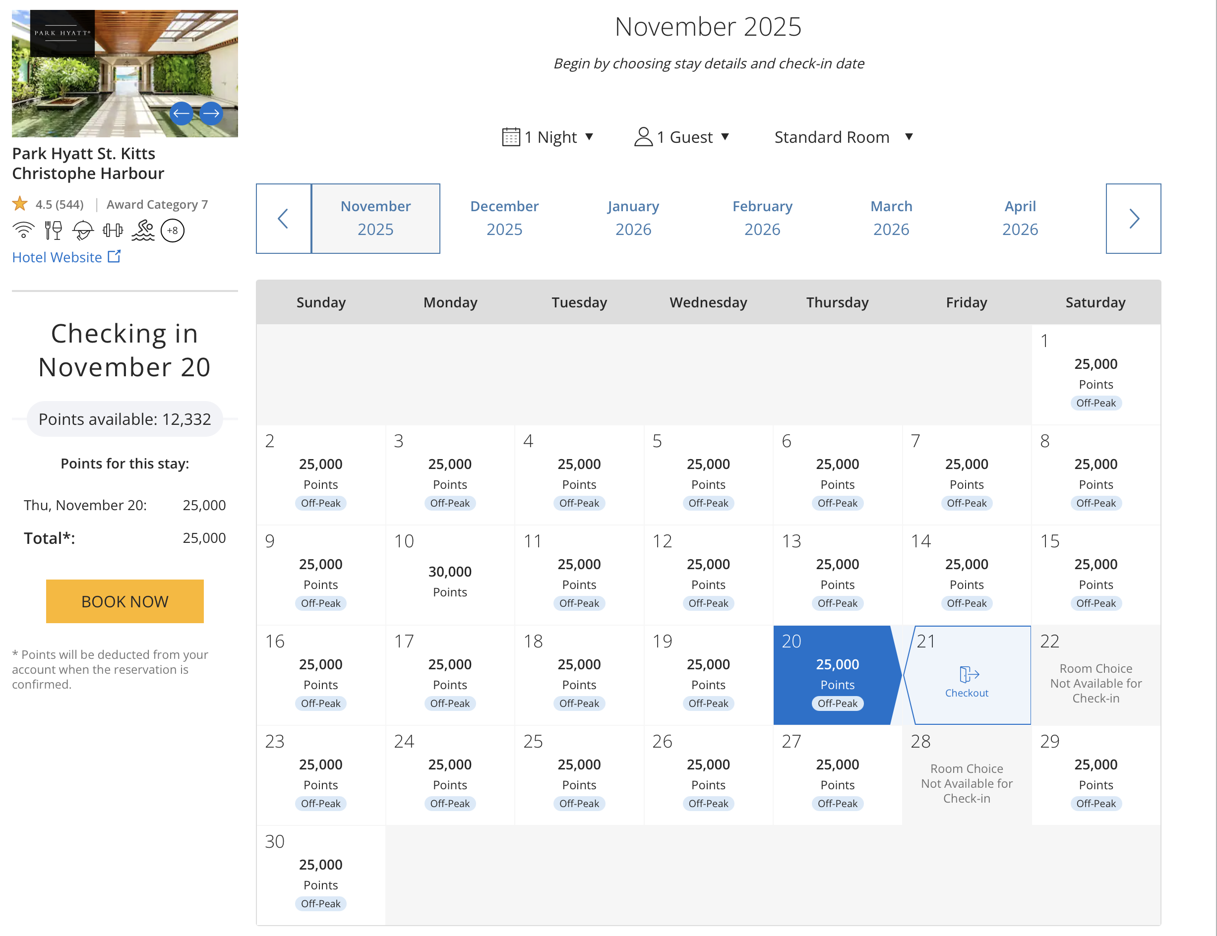 Park Hyatt St. Kitts Christophe Harbour award calendar