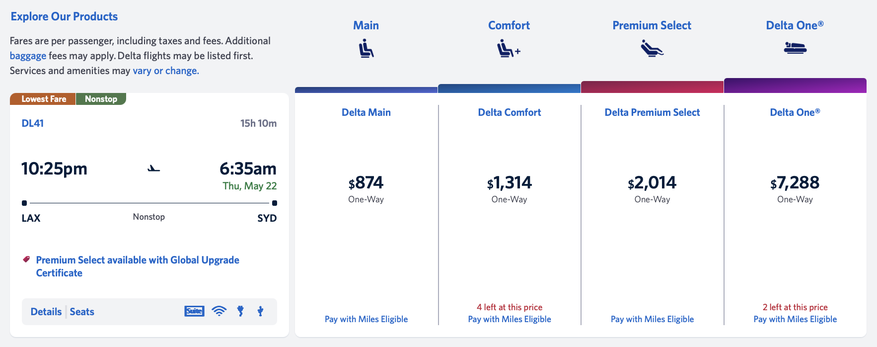 Premium Select upgrade availability