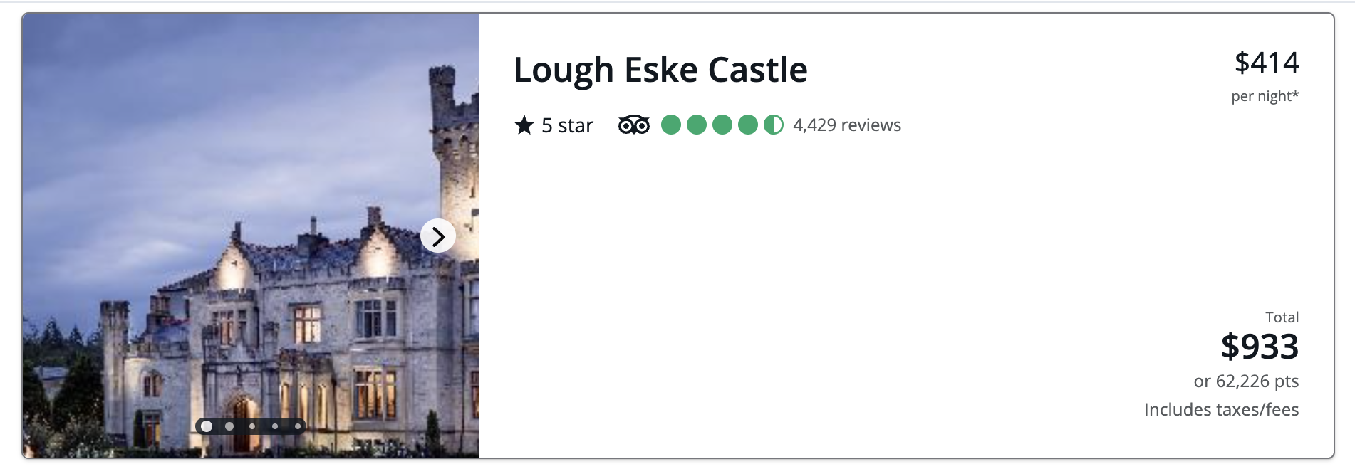 Chase Travel hotel booking