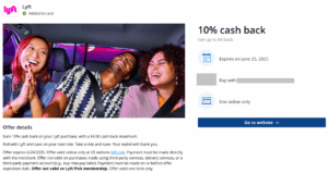Details of Chase Offer for Lyft