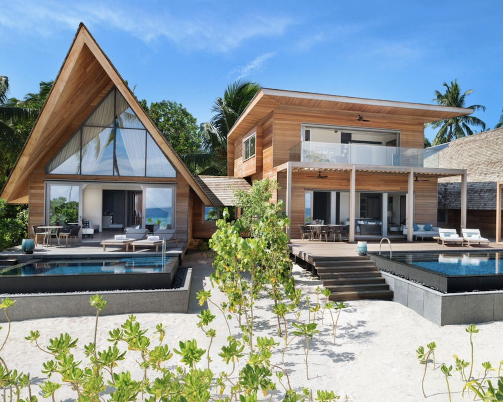 The St. Regis Maldives Vommuli Resort beach huts.