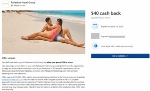 Details of Palladium Hotel Chase Offers