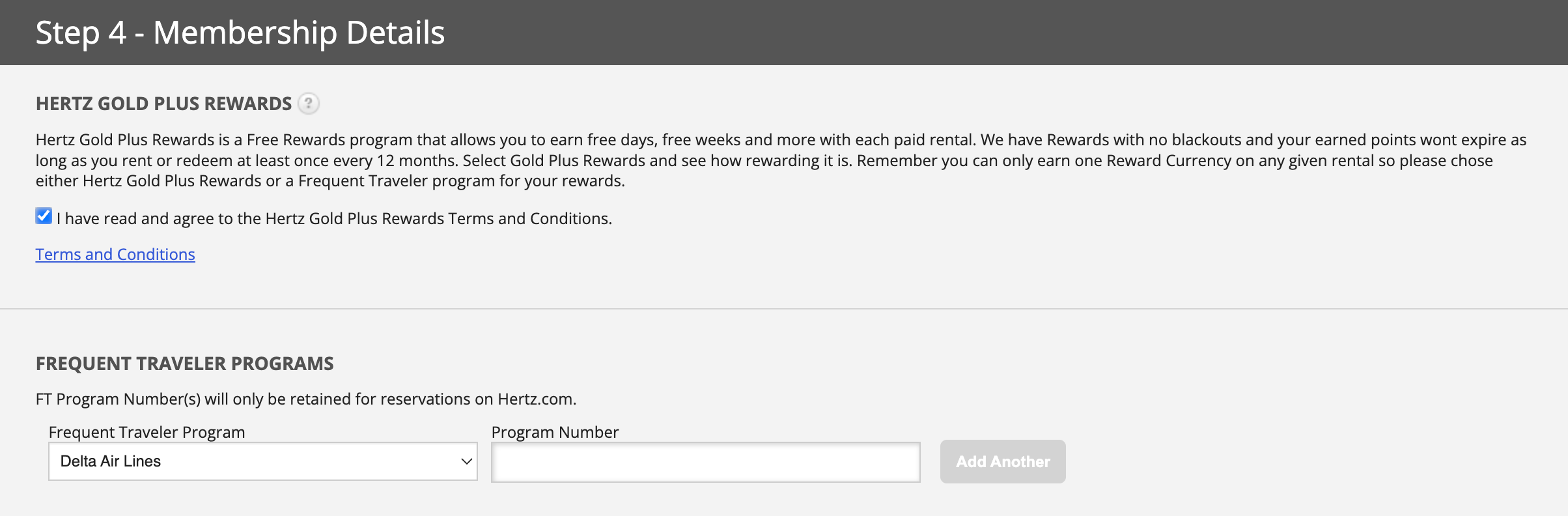 Hertz frequent flyer programs