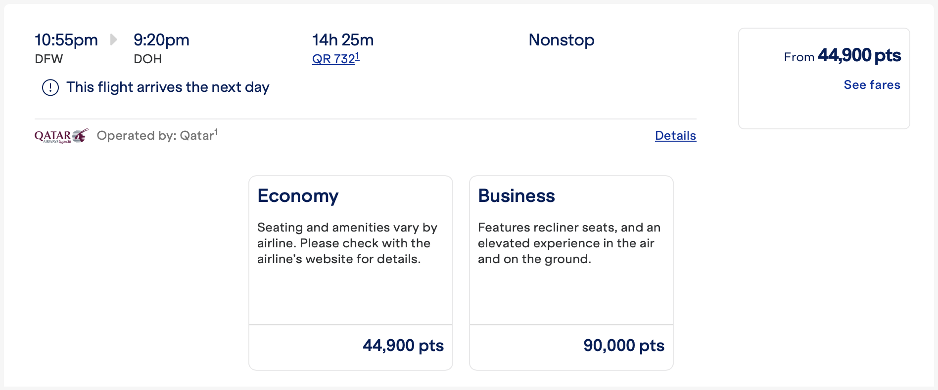 JetBlue redemption on Qatar Airways