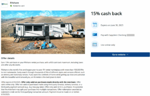 Details of RVshare Chase Offers