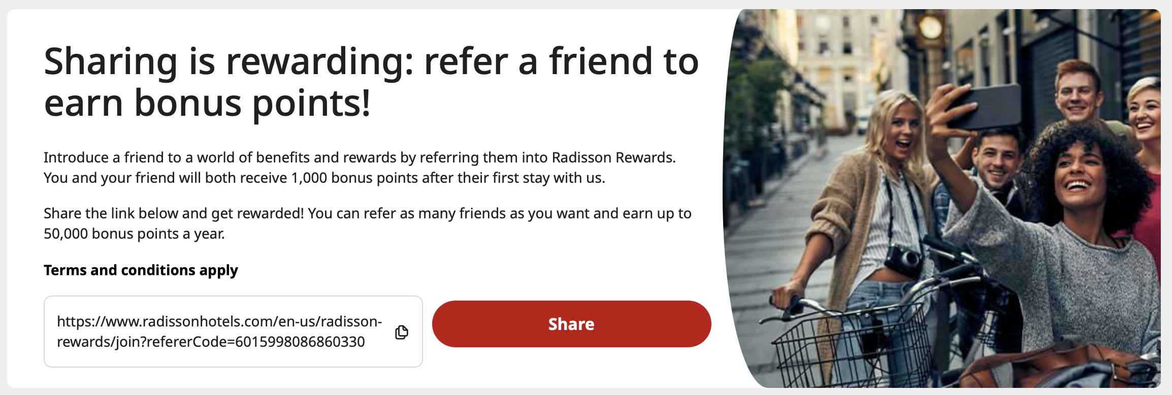 Radisson Rewards referral offer.