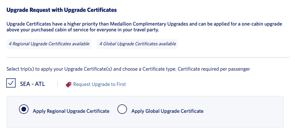 Delta upgrade request with upgrade certificates