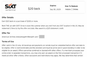 $20 back at Sixt