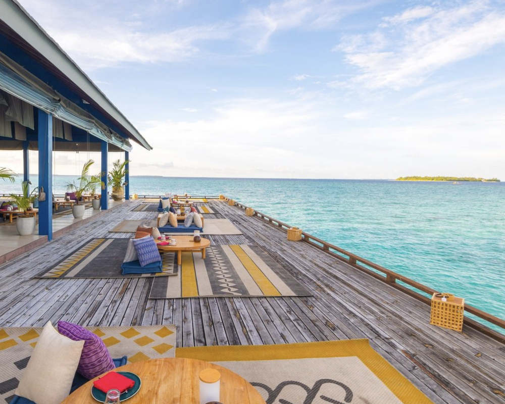 Overwater deck at the The Standard Maldives.
