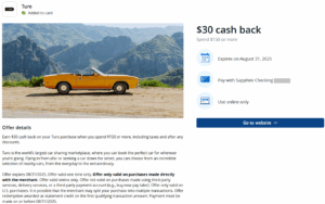 Chase Offer details for Turo