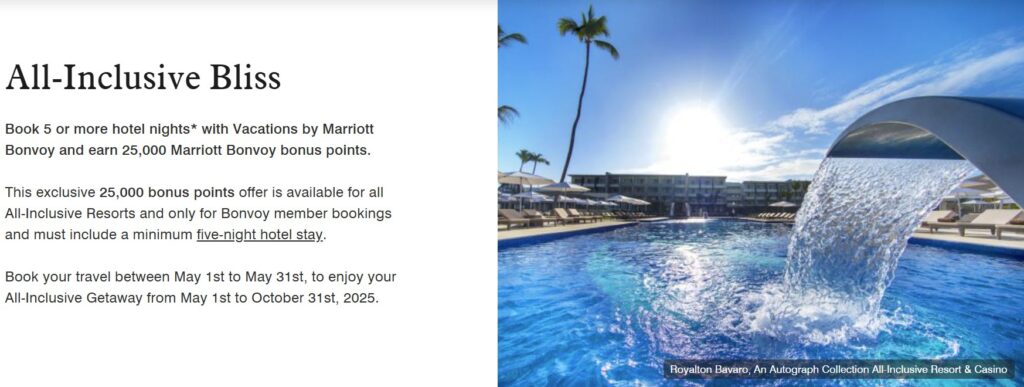 Vacations by Marriott 25,000 Points May 2025 Promotion