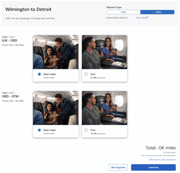 Use AAdvantage Miles to Confirm Premium Cabin Upgrades