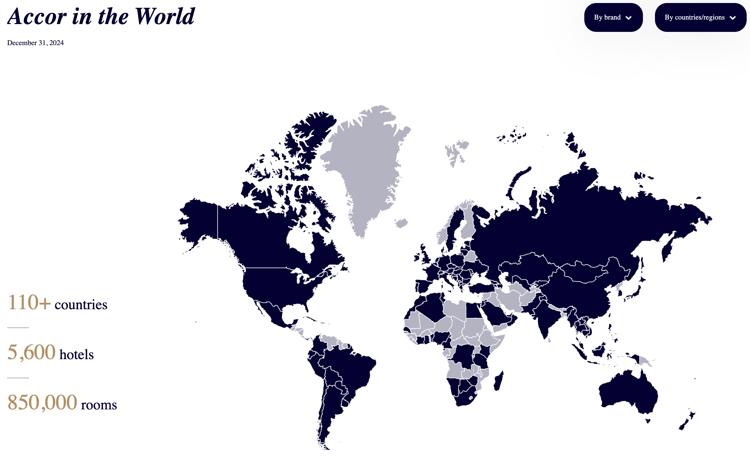 Accor worldwide map.