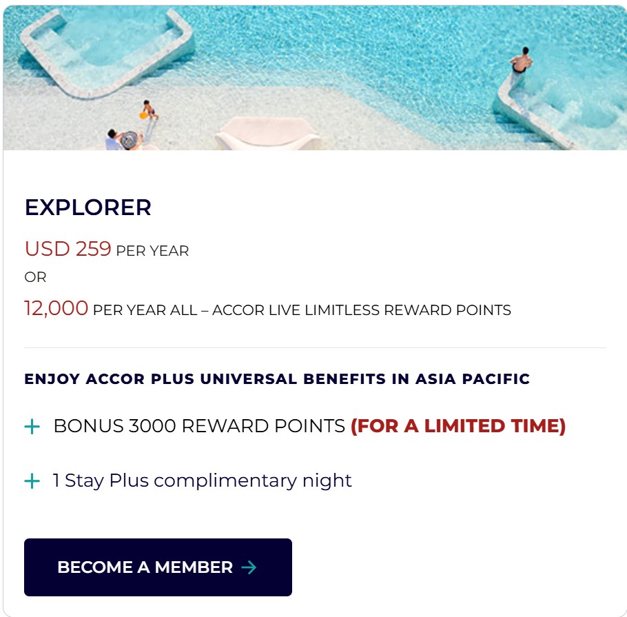 Accor Plus 3,000 Bonus Points Joining Bonus