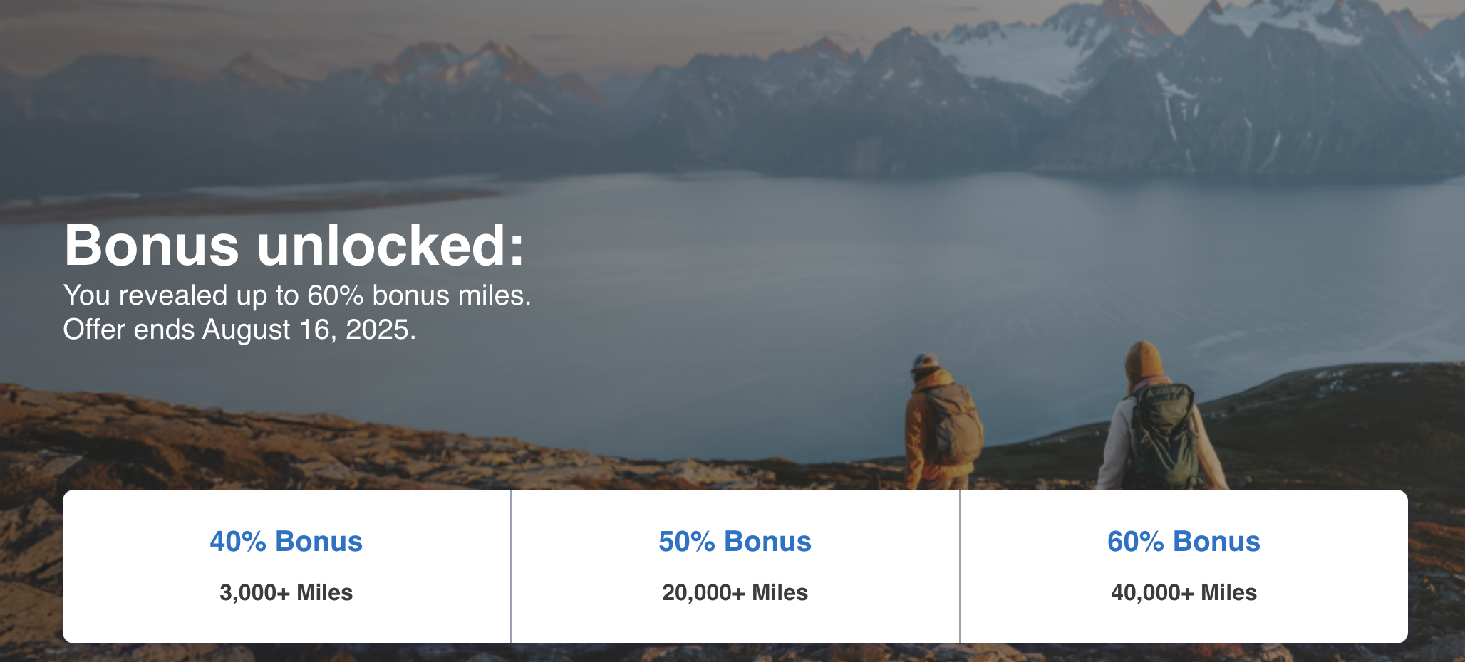 Buy Alaska miles promo banner.