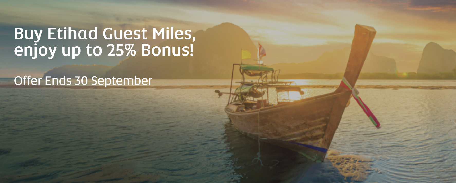 Buy Etihad miles with a 25% bonus promo banner.