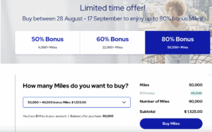 Buy Flying Blue miles with an 80% bonus offer details