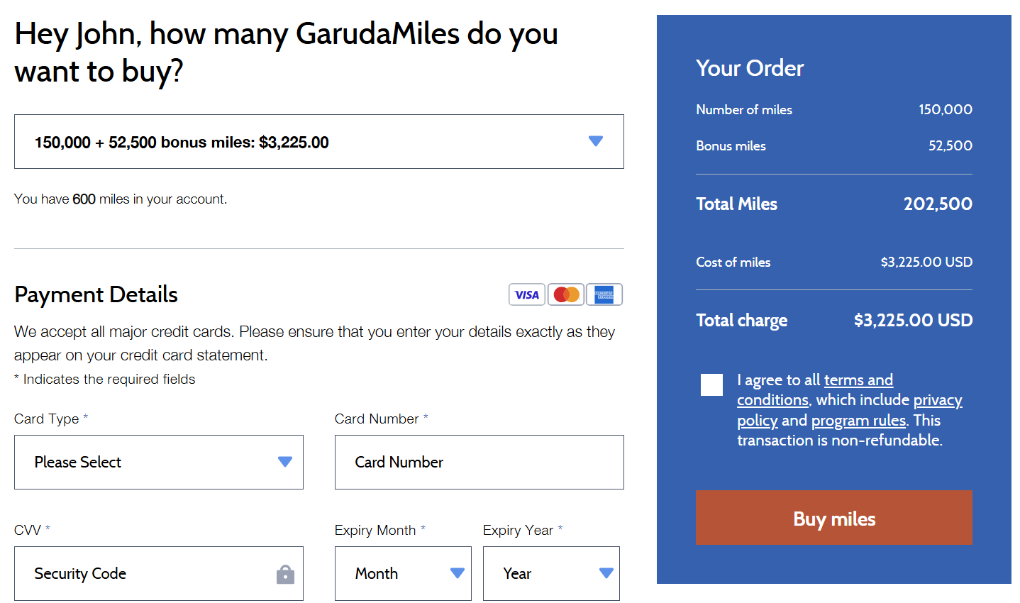 Garuda Indonesia mileage sale.