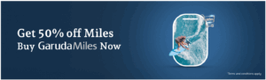 Buy Garuda Indonesia GarudaMiles 50% discount banner