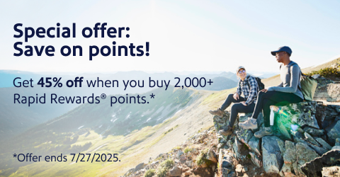 Southwest buy points sale promo banner.