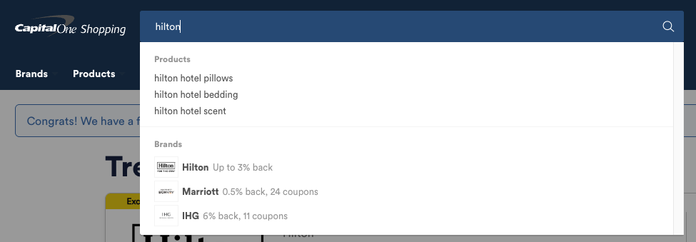 Capital One Shopping desktop site