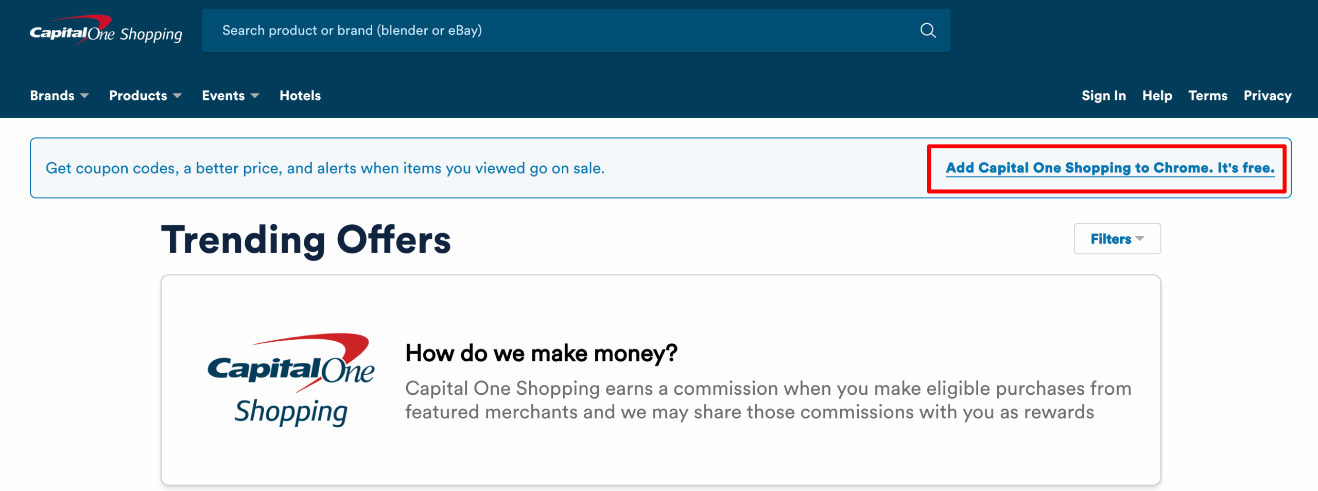 Capital One Shopping download the browser extension