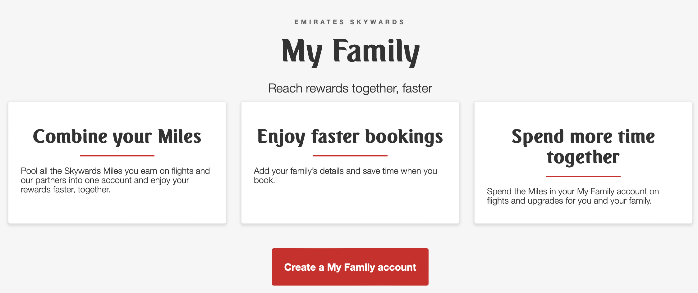 Create My Family account