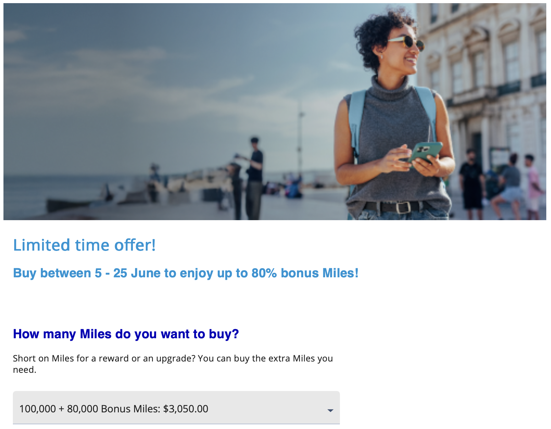 80% bonus when buying Flying Blue miles.