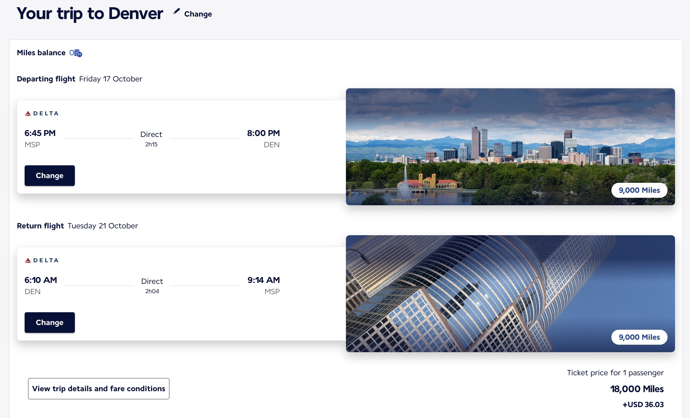 Booking a Delta domestic flight with Flying Blue miles