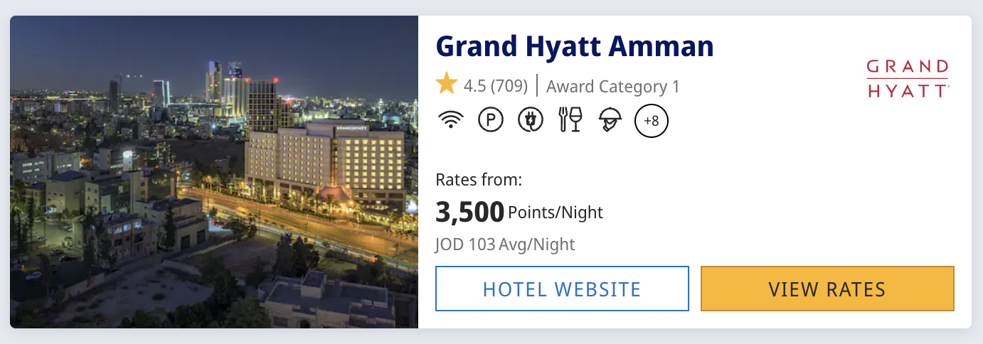 Award stay at Grand Hyatt Amman