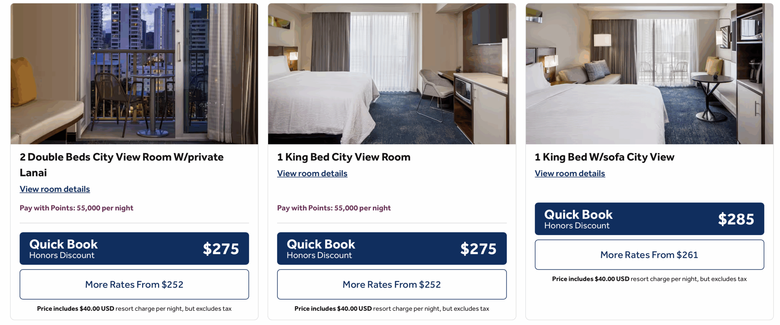 Garden Inn Waikiki Beach points cost.