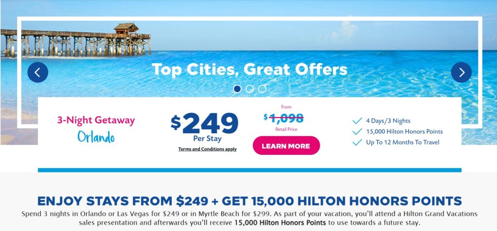 Hilton Grand Vacations Orlando 249 Offer
