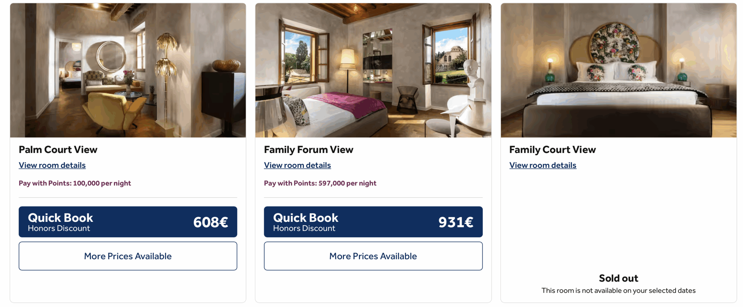 Palm Suite points rate.