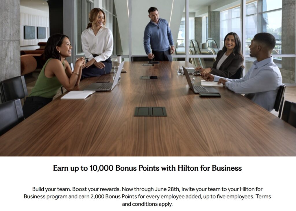 Hilton for Business 10,000 Points Referral Bonus