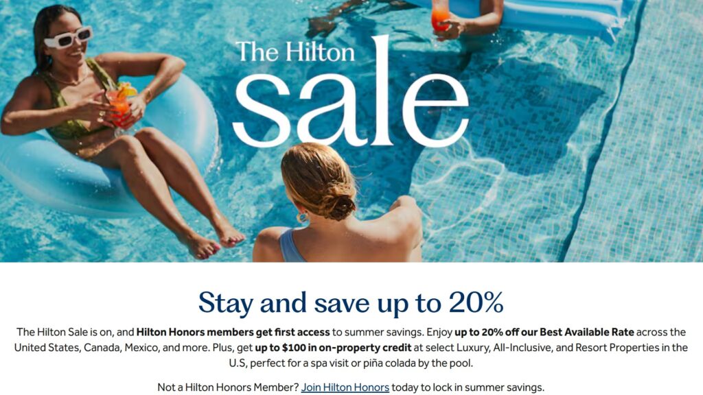 Hiton 25 Off and $100 Property Credit 2025 Promotion