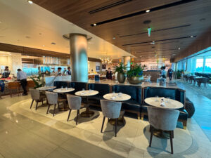 Delta One Lounge Seattle seating space