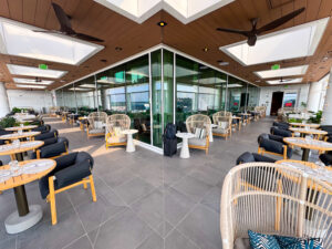 Delta One Lounge Seattle wrap-around terrace