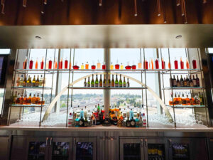 Delta Sky Club bar with views