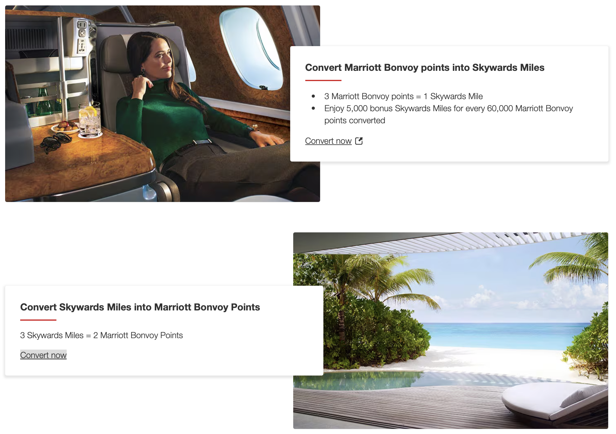 Transfer points to/from Emirates and Marriott